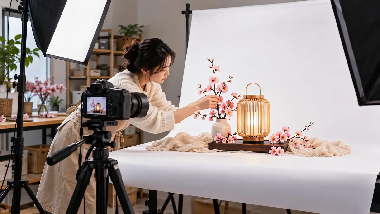 Chụp ảnh sản phẩm trang trí Tết cho feed quảng cáo