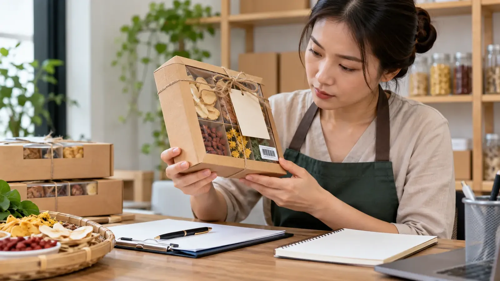 Kiểm tra bao bì và thông tin sản phẩm quà Tết trước khi quảng cáo